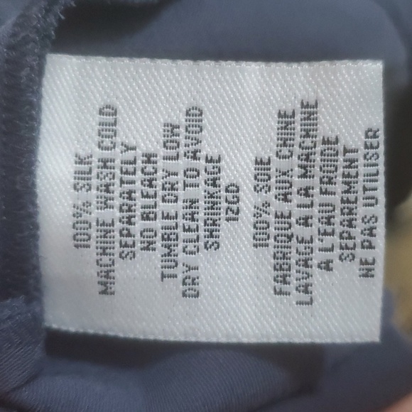 Eileen Fisher 100% Silk Open Front Button Collar Topper Size Medium - Picture 5 of 6